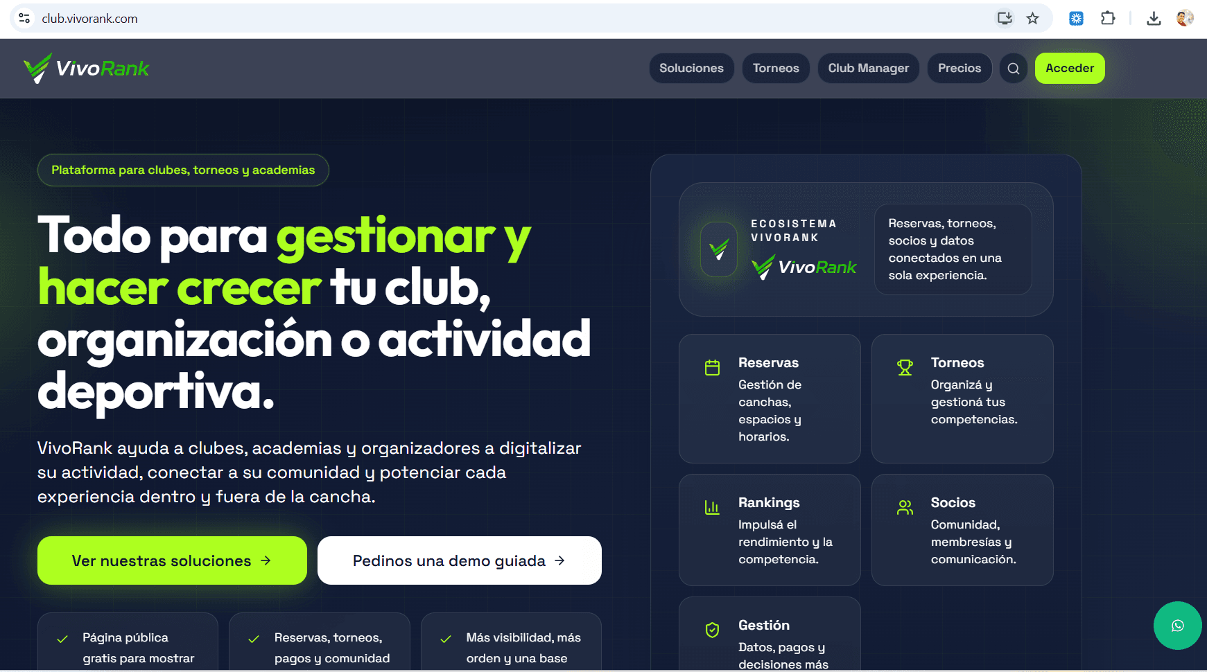 VivoRank multi-tenant SportsTech SaaS platform